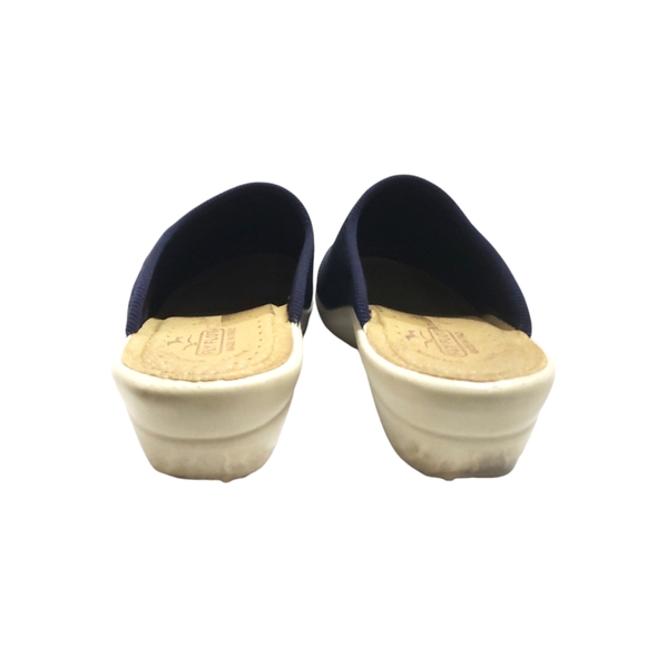 Fly Flot Blue Fabric Mule Clogs Shoes Slip On Comfort Size 40 - Picture 4 of 10